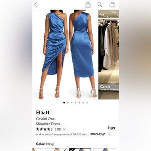 Elliott Cassini One- Shoulder Dress, Navy